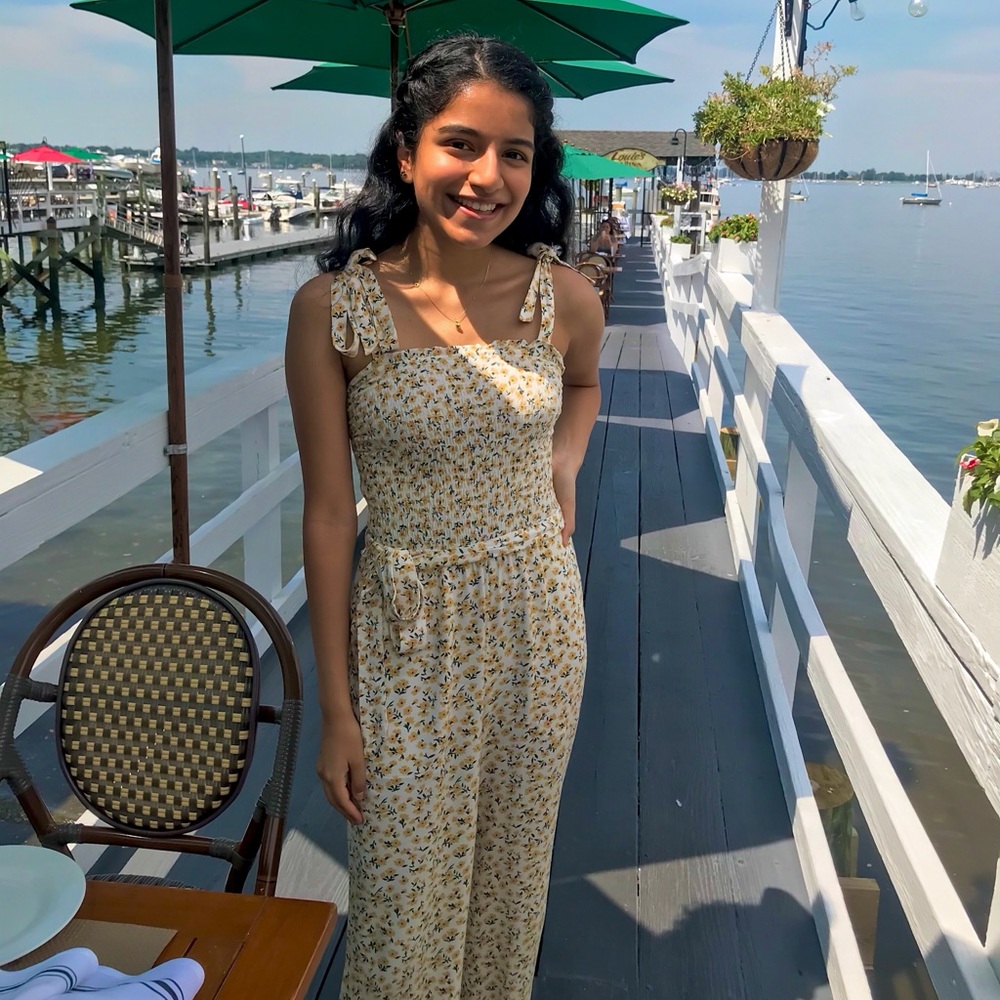 Abercrombie & Fitch Yellow Floral Jumpsuit